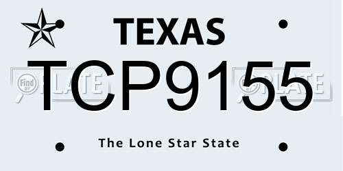 TCP9155 Texas License Plate