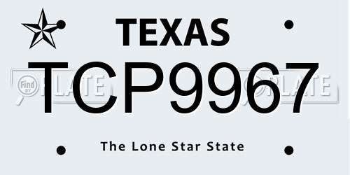 TCP9967 Texas License Plate