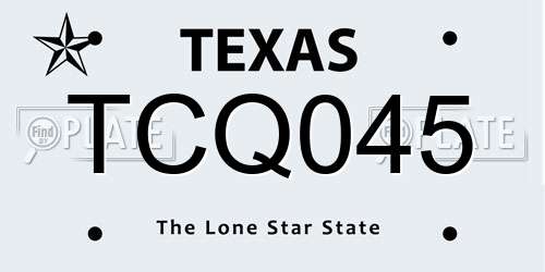 TCQ045 Texas License Plate