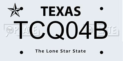 TCQ04B Texas License Plate