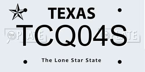 TCQ04S Texas License Plate