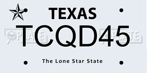 TCQD45 Texas License Plate