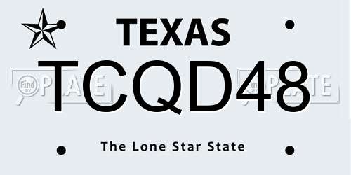 TCQD48 Texas License Plate