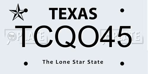 TCQO45 Texas License Plate