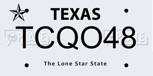 TCQO48 Texas License Plate