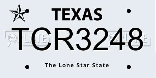 TCR3248 Texas License Plate