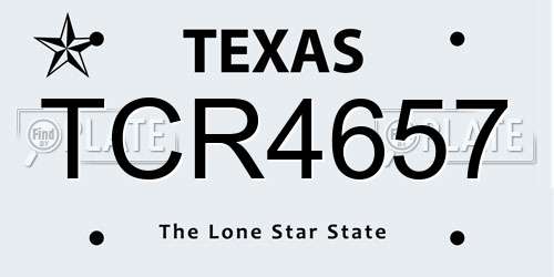 TCR4657 Texas License Plate