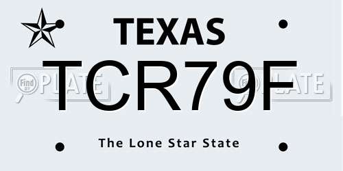 TCR79F Texas License Plate