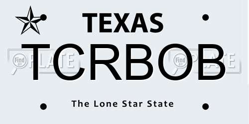 TCRBOB Texas License Plate