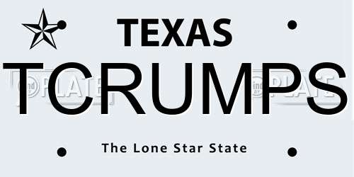 TCRUMPS Texas License Plate