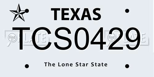 TCS0429 Texas License Plate