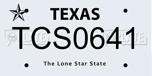 TCS0641 Texas License Plate