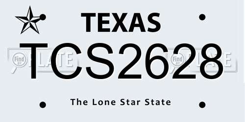 TCS2628 Texas License Plate