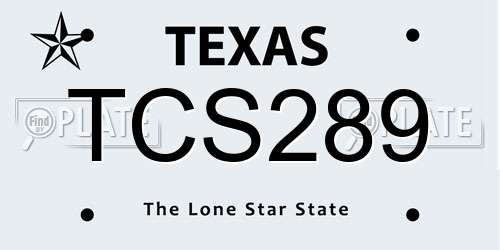 TCS289 Texas License Plate