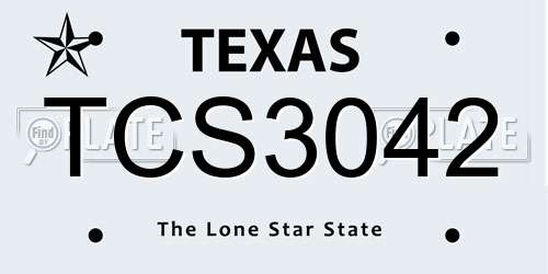 TCS3042 Texas License Plate