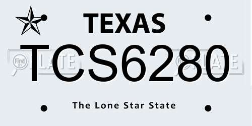 TCS6280 Texas License Plate