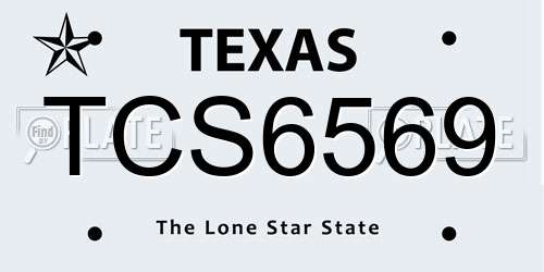 TCS6569 Texas License Plate