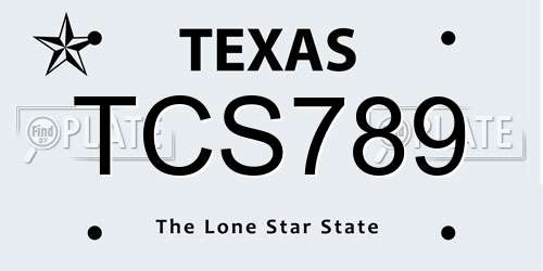 TCS789 Texas License Plate