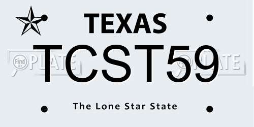 TCST59 Texas License Plate