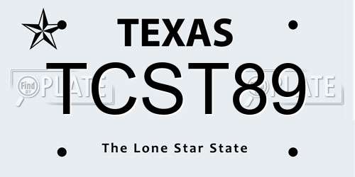 TCST89 Texas License Plate
