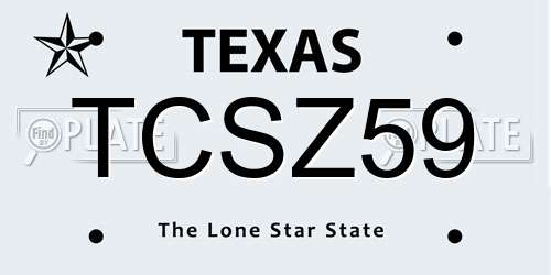 TCSZ59 Texas License Plate
