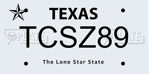 TCSZ89 Texas License Plate