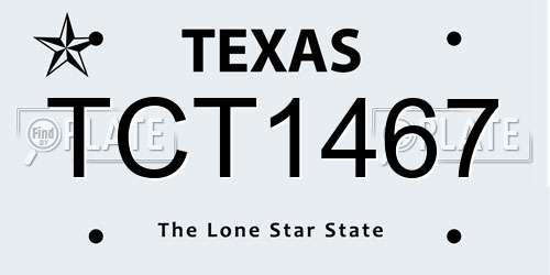 TCT1467 Texas License Plate