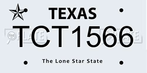 TCT1566 Texas License Plate