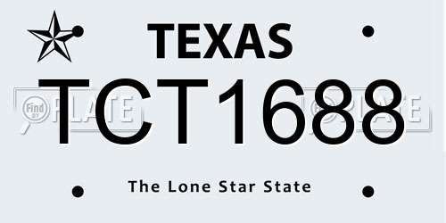TCT1688 Texas License Plate