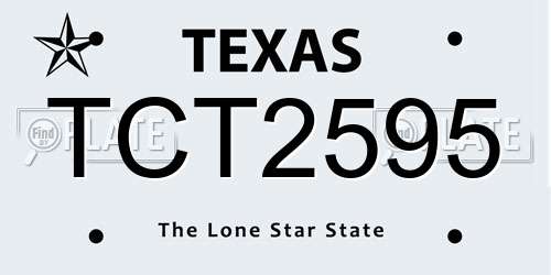 TCT2595 Texas License Plate