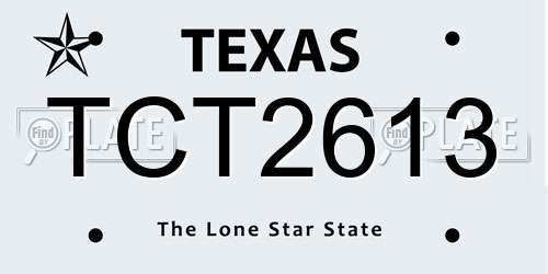 TCT2613 Texas License Plate