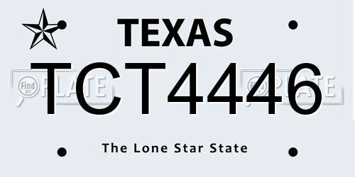 TCT4446 Texas License Plate