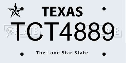 TCT4889 Texas License Plate