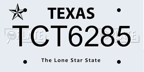 TCT6285 Texas License Plate