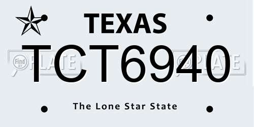 TCT6940 Texas License Plate