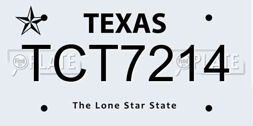 TCT7214 Texas License Plate