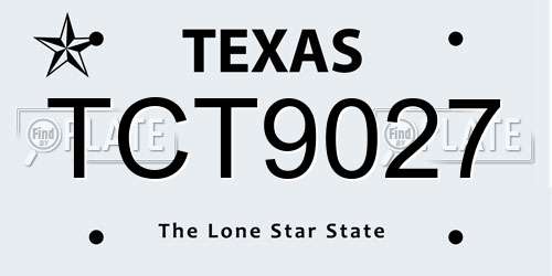 TCT9027 Texas License Plate