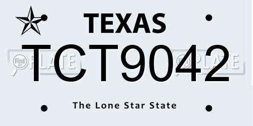 TCT9042 Texas License Plate