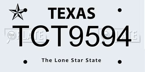 TCT9594 Texas License Plate