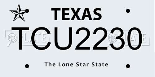 TCU2230 Texas License Plate