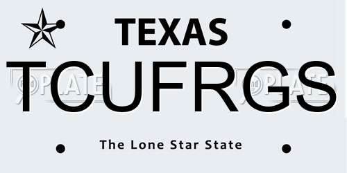 TCUFRGS Texas License Plate