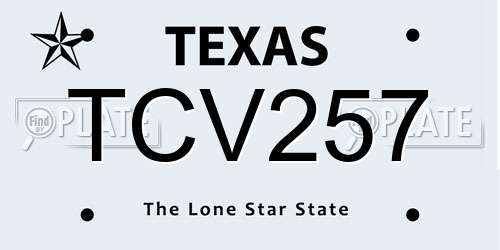 TCV257 Texas License Plate