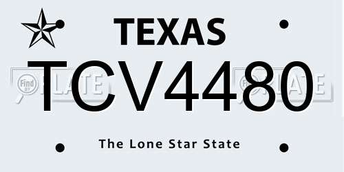 TCV4480 Texas License Plate
