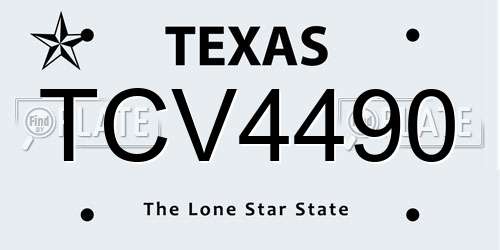 TCV4490 Texas License Plate