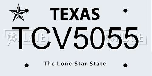 TCV5055 Texas License Plate