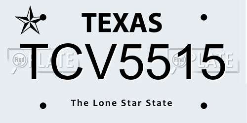 TCV5515 Texas License Plate