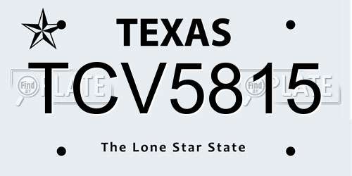 TCV5815 Texas License Plate