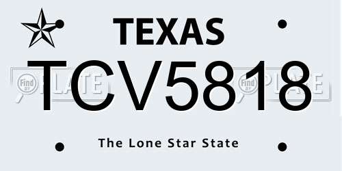 TCV5818 Texas License Plate