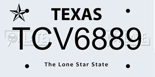 TCV6889 Texas License Plate