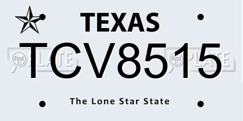 TCV8515 Texas License Plate